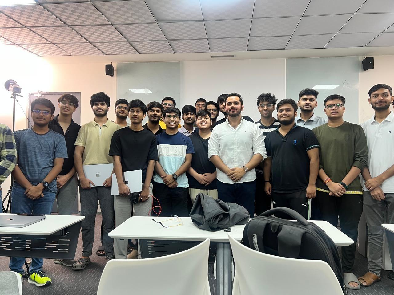 Puru Kathuria with students at Newton School of Technology